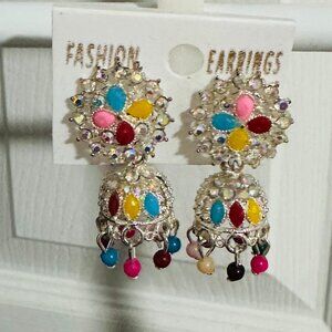 Multicolor Meenakari Jhumka Earrings